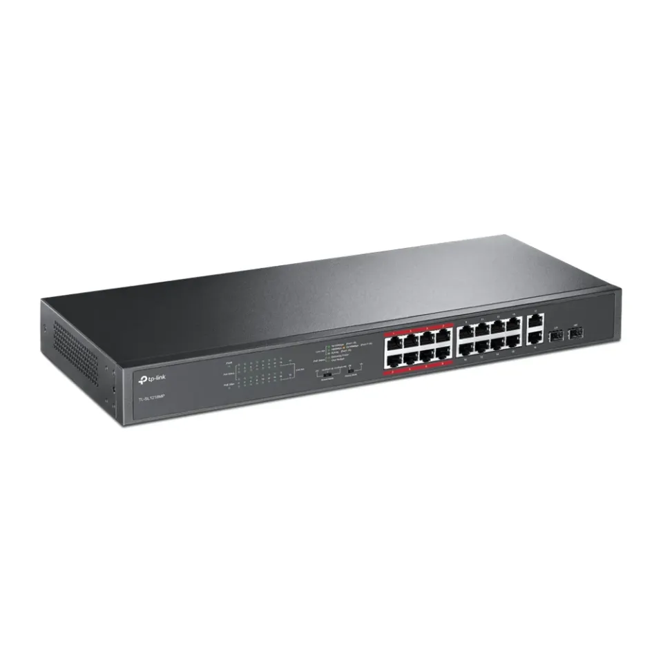 TP-LINK TL-SL1218MP 16-portový 10/100Mb/s + 2-portový gigabitový Unmanaged PoE Switch