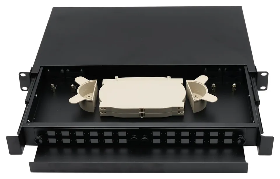 XtendLan 19" optický rozvaděč, 24x SC simplex/24x LC duplex, 2*kazeta pro 12svárů,výsuvný
