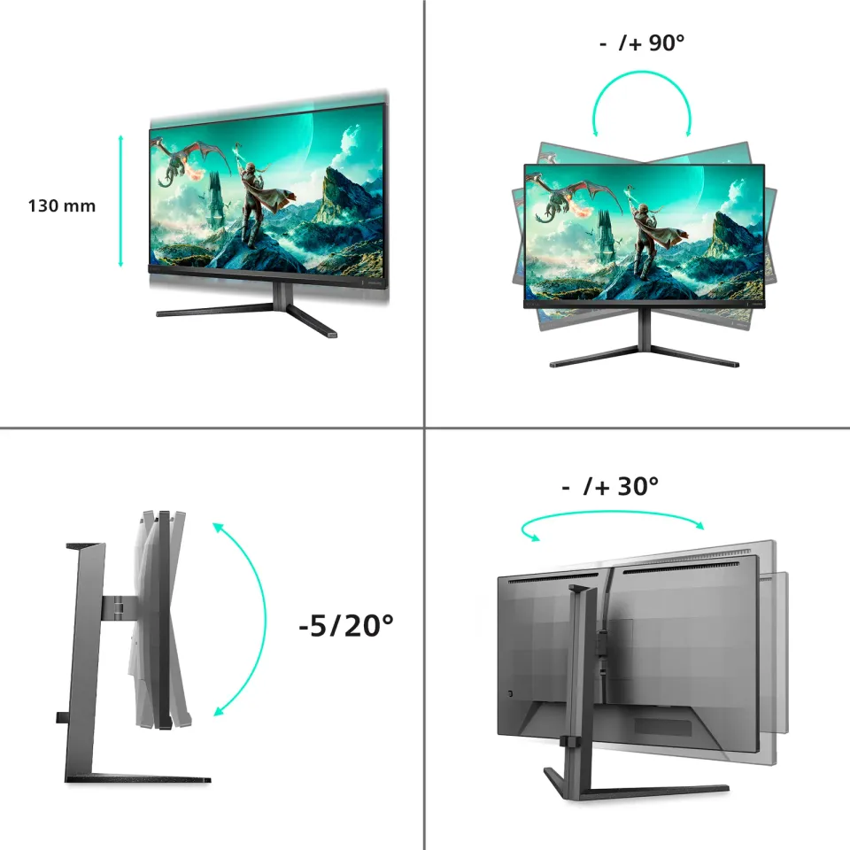 Philips Evnia/27M2N3800A/27"/IPS/4K UHD/320Hz/1ms/Šedá/3R