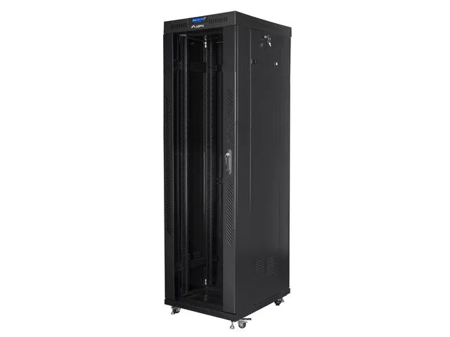 LANBERG Volně stojící skříň 19" 42U/600x800 (v rozloženém stavu) skleněné dveře