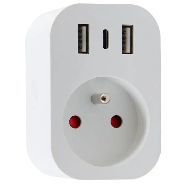 IMMAX NEO SMART chytrá vnitřní zásuvka s kolíkem (typ E)/ 16A/ 2x USB/ 1x USB-C/ Zigbee/ LIDL/ TUYA
