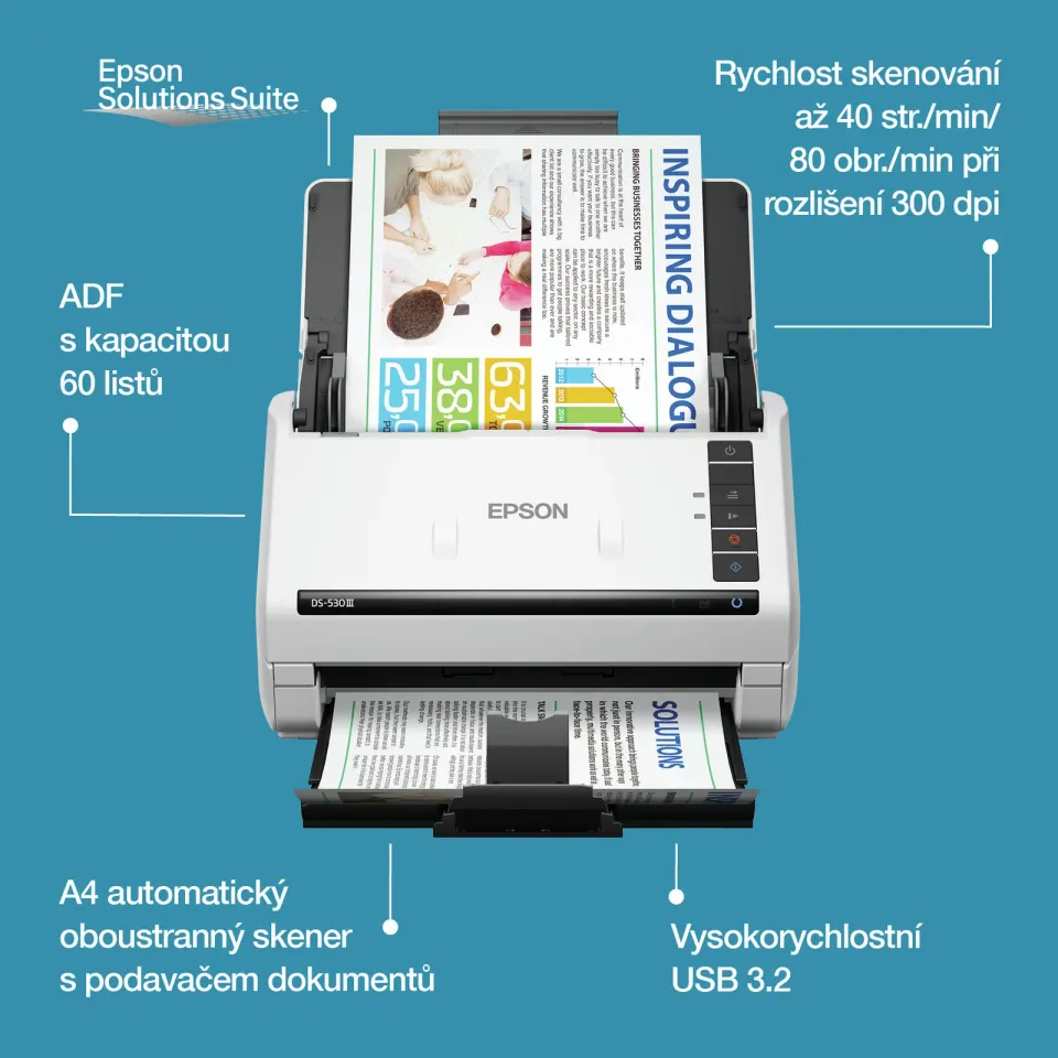 EPSON skener WorkForce DS-530III, A4, USB
