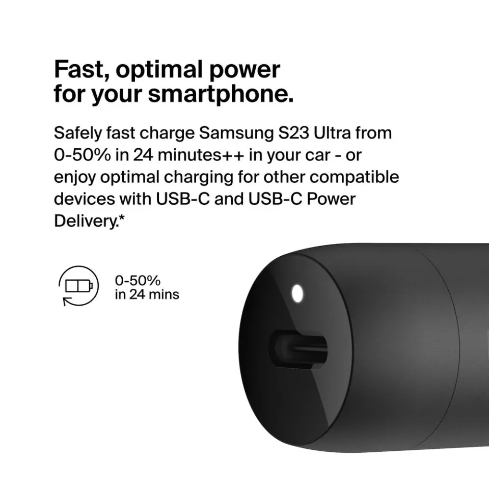 Belkin BOOSTCHARGE 30W USB-C Power Delivery PPS nabíječka do auta + 1m USB-C na