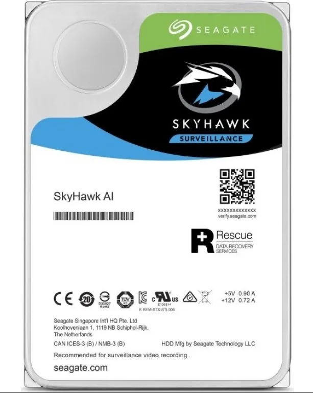 Seagate SkyHawk AI HDD, 16TB, SATAIII, 256MB cache, 7.200RPM (ST16000VE002)