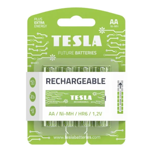 TESLA RECHARGEABLE+ nabíjecí baterie AA Ni-MH 2450mAh (HR06, tužková, blister) 4 ks