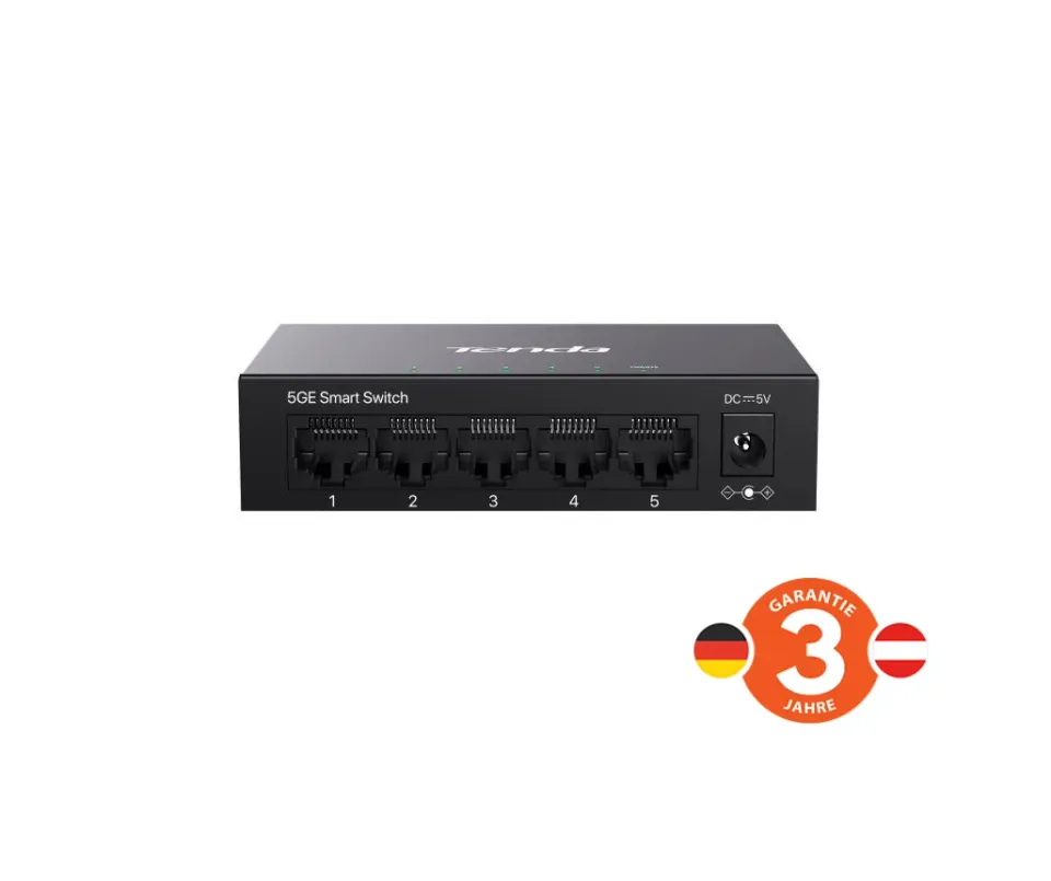 Tenda TEG2205D Websmart L2 cloud managed switch, 5x 10/100/1000 Mbps, Kov, Fanless - bez ventilátorů