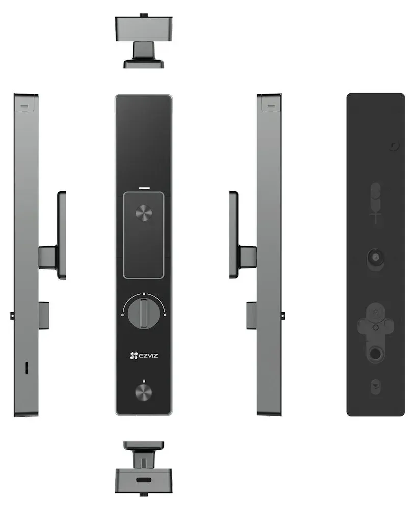 EZVIZ chytrý bezpečnostní systém 3v1 DL50FVS/ zámek/ videozvonek/ kukátko/ 4" IPS/ Wi-Fi/ Bluetooth/ otisk prstu/ černý