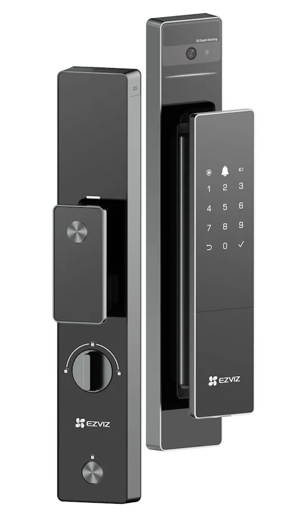 EZVIZ chytrý bezpečnostní systém 3v1 DL50FVS/ zámek/ videozvonek/ kukátko/ 4" IPS/ Wi-Fi/ Bluetooth/ otisk prstu/ černý
