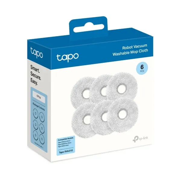 TP-Link Tapo RVA310 sada 6 omyvatelných hadříků pro Tapo RV50 Pro Omni, Tapo RV50 Omni