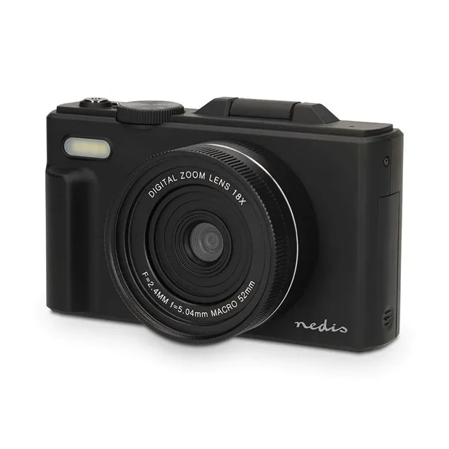 Nedis PCAM2570BK - Digitální Fotoaparát | Flip Screen | 75 MPixel | 5K@15fps | 1