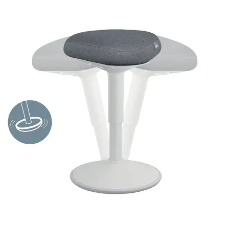 Leitz Ergo ergonomická balanční židle pro sezení, světle šedá