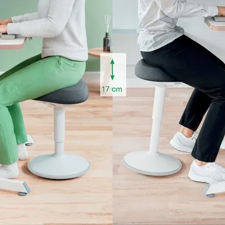 Leitz Ergo ergonomická balanční židle pro sezení, světle šedá