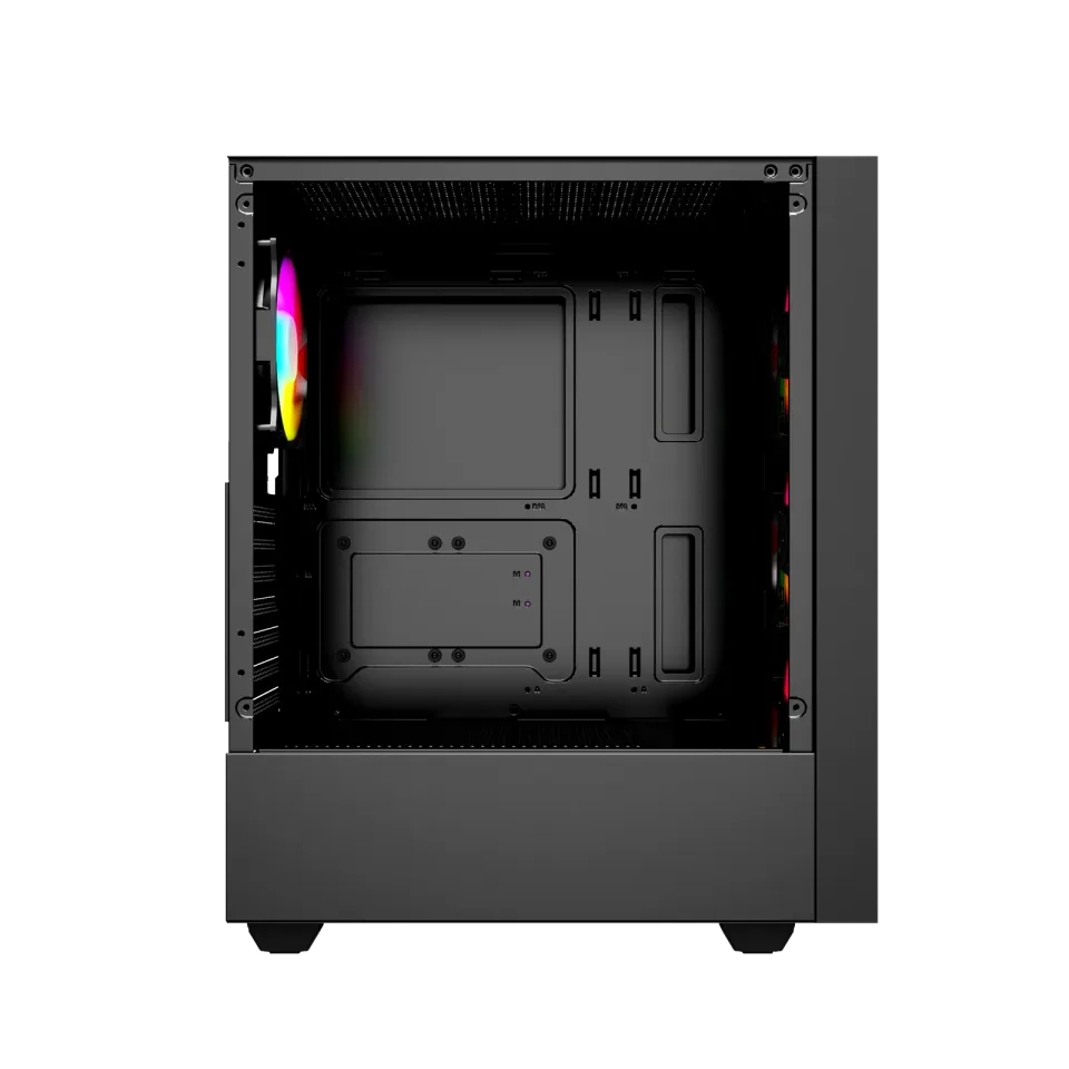 Gembird Fornax 4000 ARGB/Midi Tower/Transpar./Černá