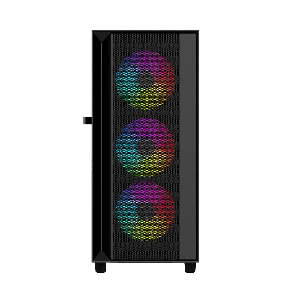 Gembird Fornax 4000 ARGB/Midi Tower/Transpar./Černá