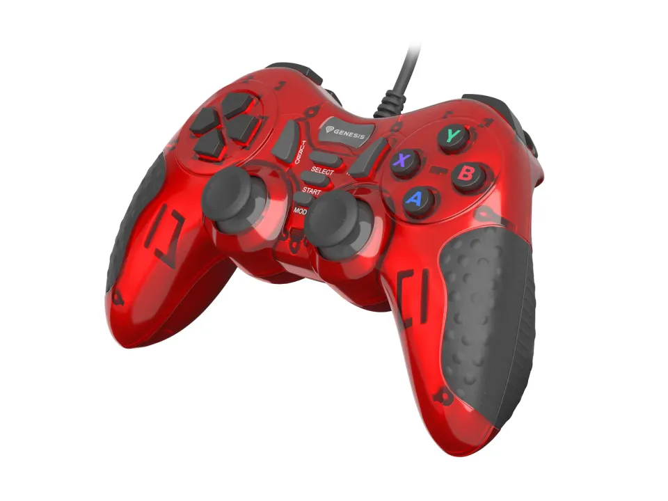 Drátový gamepad Genesis MANGAN 200, pro PC, vibrace, červený