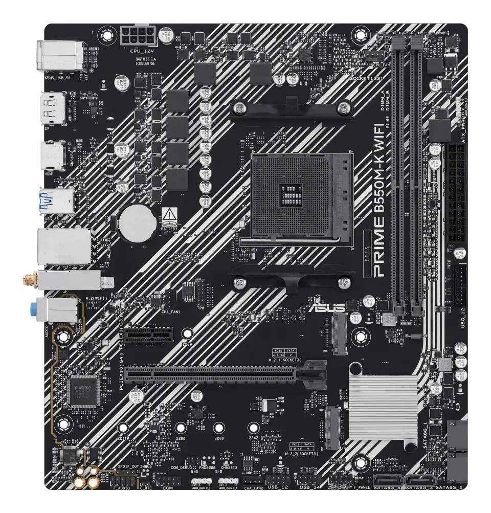ASUS MB Sc AM4 PRIME B550M-K WIFI, AMD B550, 2xDDR4, 2xDDR4, 1xHDMI, 1xDP, mATX