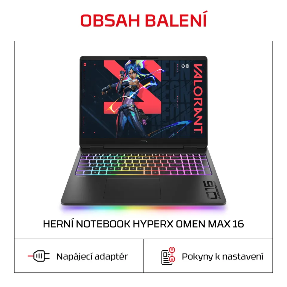 NTB HyperX OMEN MAX 16-ak1002nc, Ryzen AI 9-HX475, 16" 2560x1600 240Hz, 32GB DDR5, SSD 2TB, RTX 5080, Win 11, 2Y Onsite