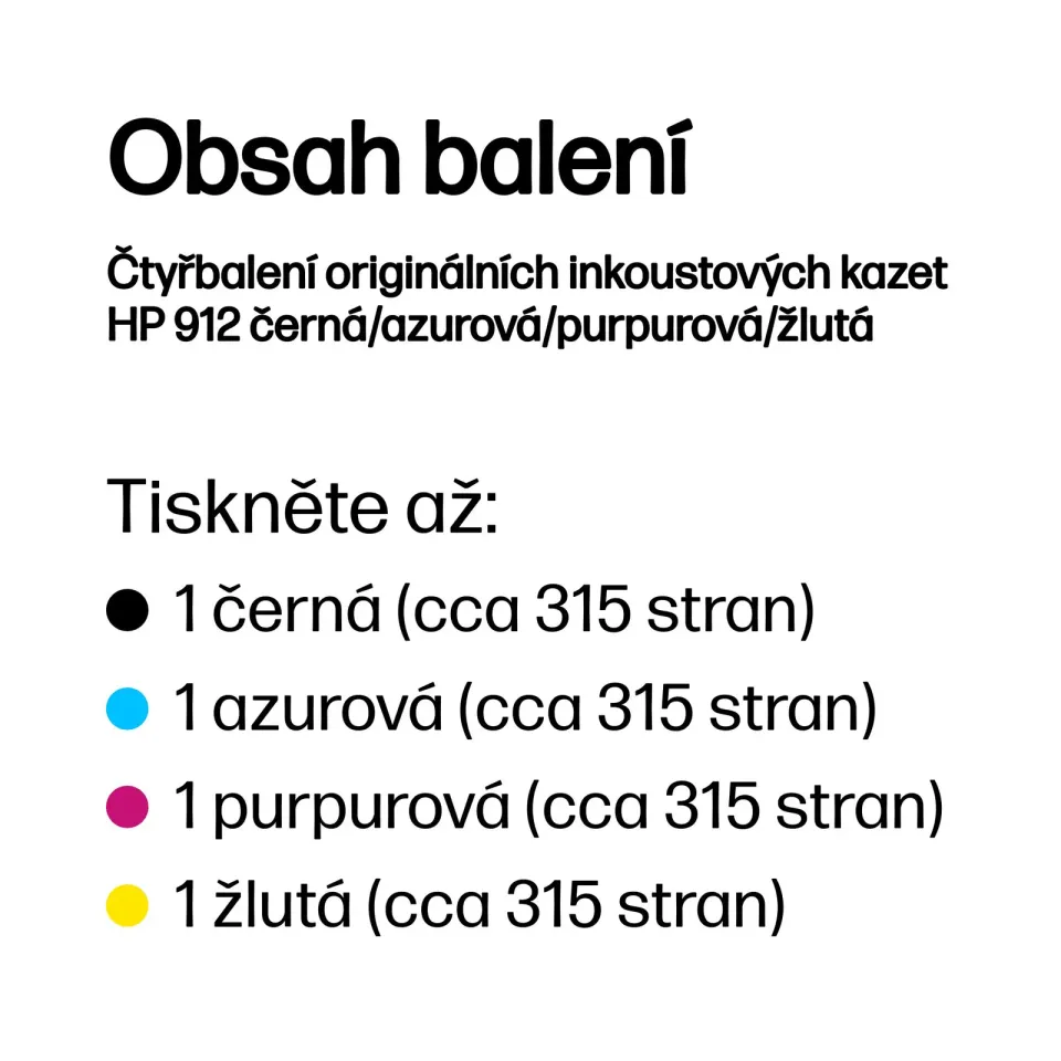 HP 912 CMYK Original Ink Cartridge 4-Pack
