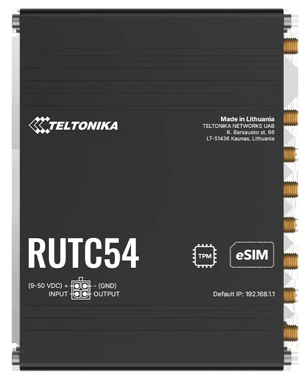 Teltonika RUTC54 průmyslový router 1x LAN, 4x WAN, Dual SIM + eSIM, 5G Telit, Wi-Fi 6