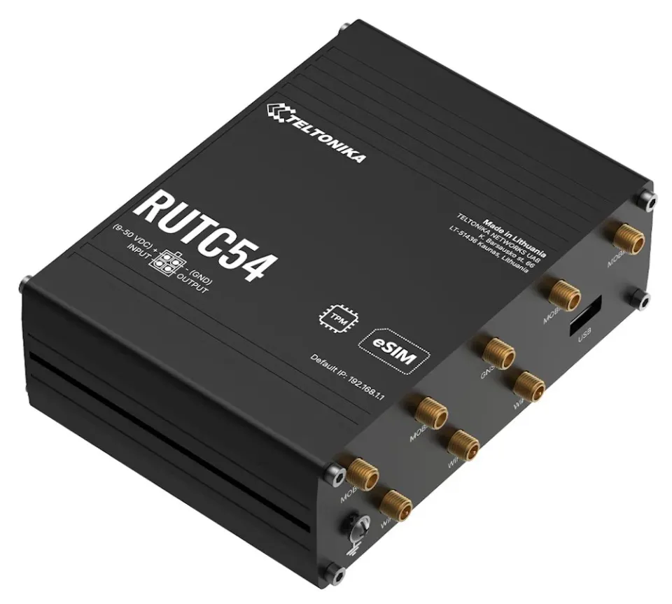 Teltonika RUTC54 průmyslový router 1x LAN, 4x WAN, Dual SIM + eSIM, 5G Telit, Wi-Fi 6