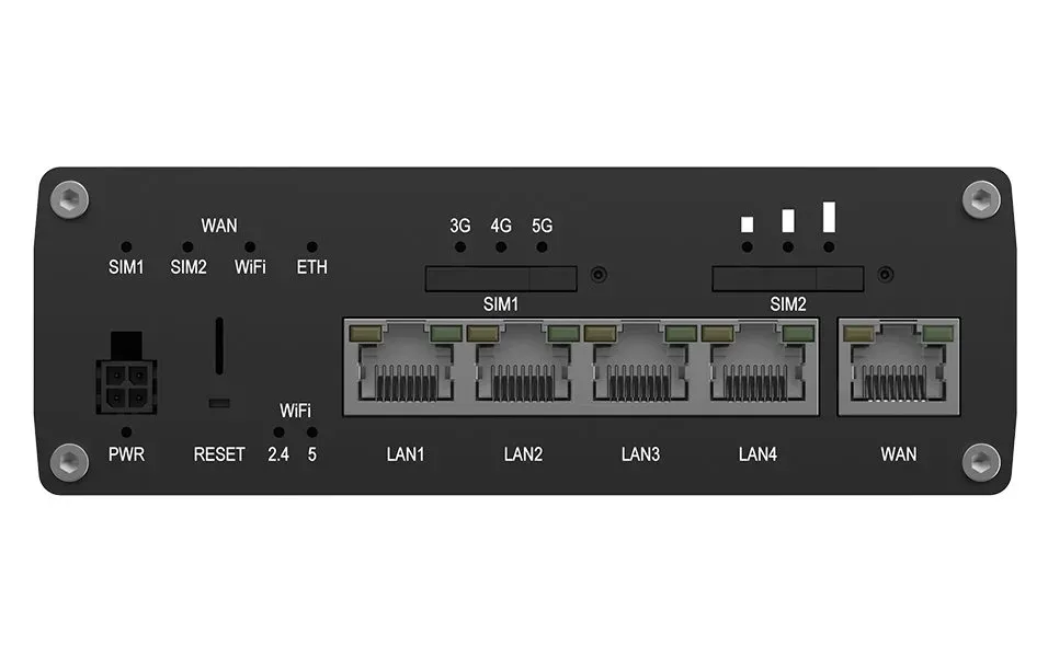 Teltonika RUTC54 průmyslový router 1x LAN, 4x WAN, Dual SIM + eSIM, 5G Telit, Wi-Fi 6