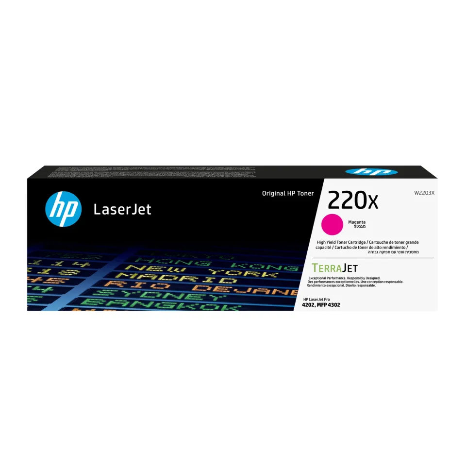 HP W2203X originální toner purpurový č.220X velký cca 5500 str. (magenta, pro HP CLJ Pro 4202, 4302)