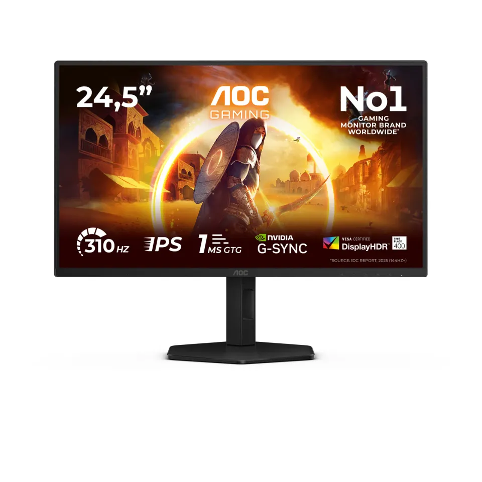 AOC LCD herní 25G4SXU 24,5" IPS/1920x1080@300Hz/0,3ms/400cd/2xHDMI/DP/4xUSB/Pivo