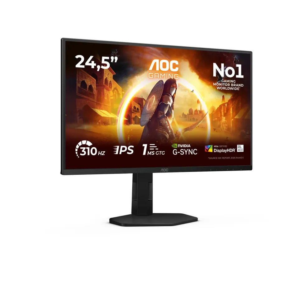 AOC LCD herní 25G4SXU 24,5" IPS/1920x1080@300Hz/0,3ms/400cd/2xHDMI/DP/4xUSB/Pivo