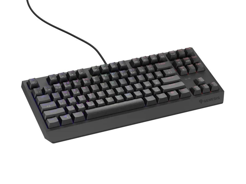 Herní klávesnice Genesis THOR 230/TKL/RGB/Outemu Red/Drátové USB-A/CZ-SK layout/Černá