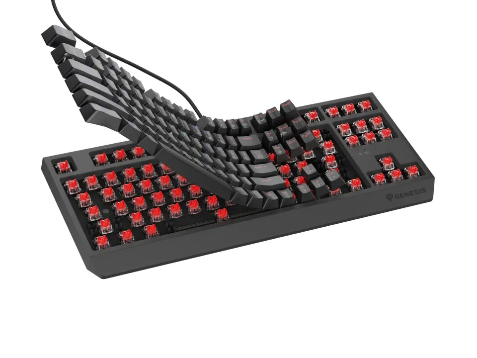 Herní klávesnice Genesis THOR 230/TKL/RGB/Outemu Red/Drátové USB-A/CZ-SK layout/Černá