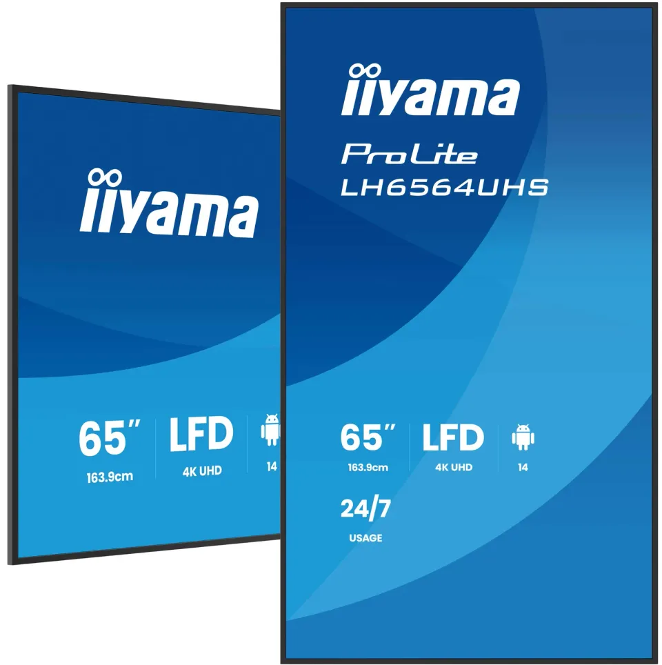 65" iiyama LH6564UHS-B1AG:VA, 4K UHD,Android,24/7