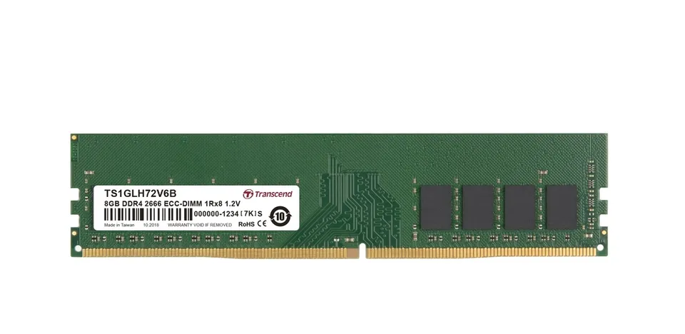 Transcend paměť 8GB DDR4 3200 ECC-DIMM 1Rx8 1Gx8 CL22 1.2V SEC-1z