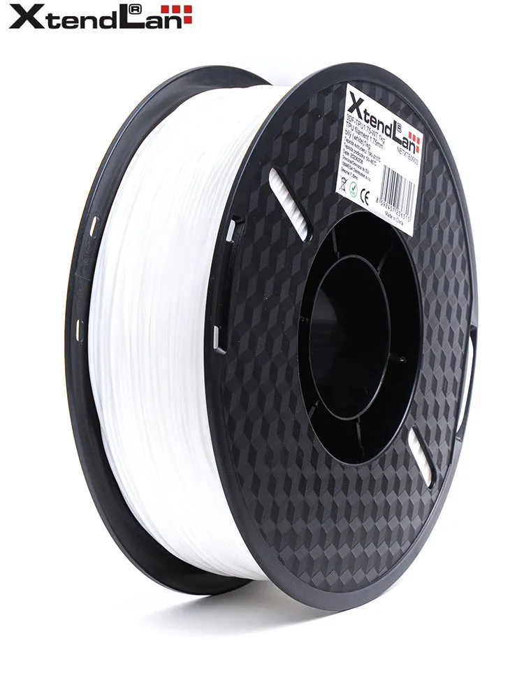 XtendLAN TPU filament 1,75mm průhledný bílý 1kg