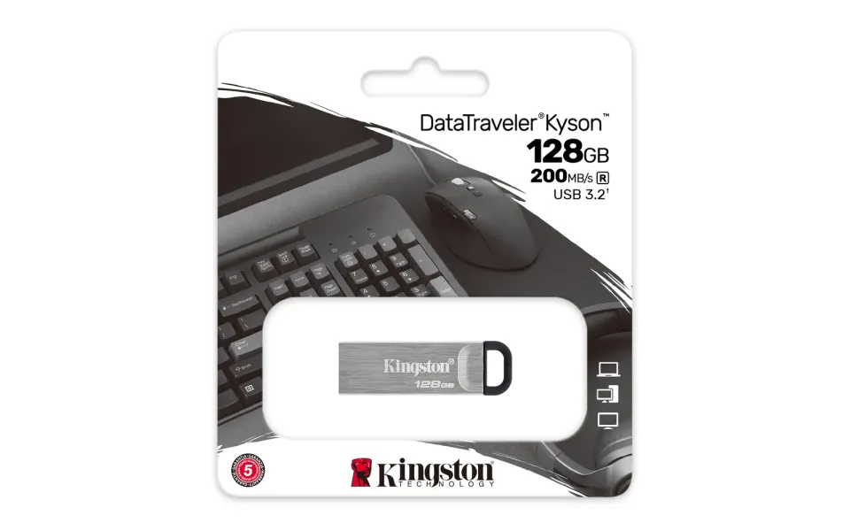 KINGSTON DataTraveler KYSON 128GB black USB3.2 Gen1 flash drive