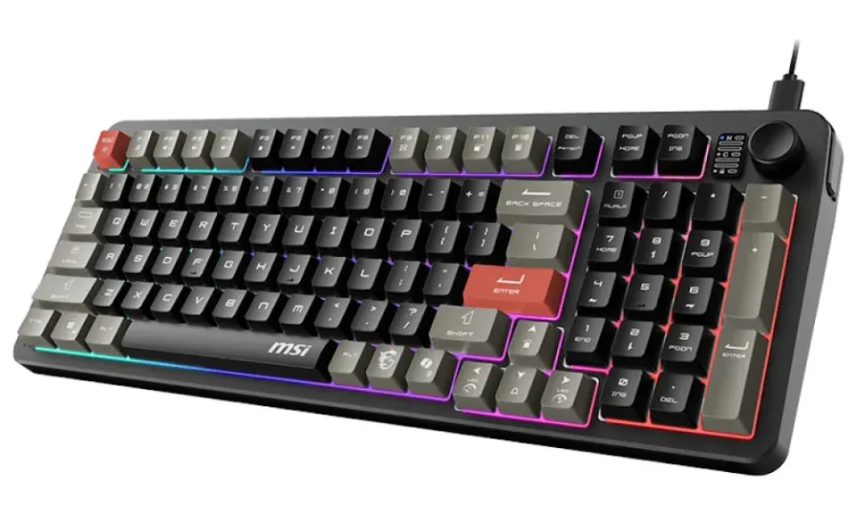 MSI herní klávesnice FORGE GK110/ drátová/ RGB podsvícení/ USB/ CZ+SK layout