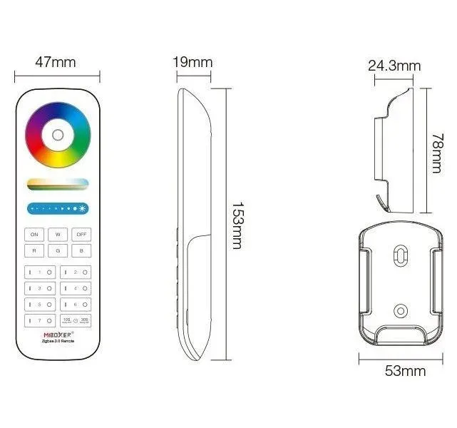 IMMAX univerzální dálkový ovladač MiBOXER 089Z, Zigbee 3.0, RGB+CCT, TUYA