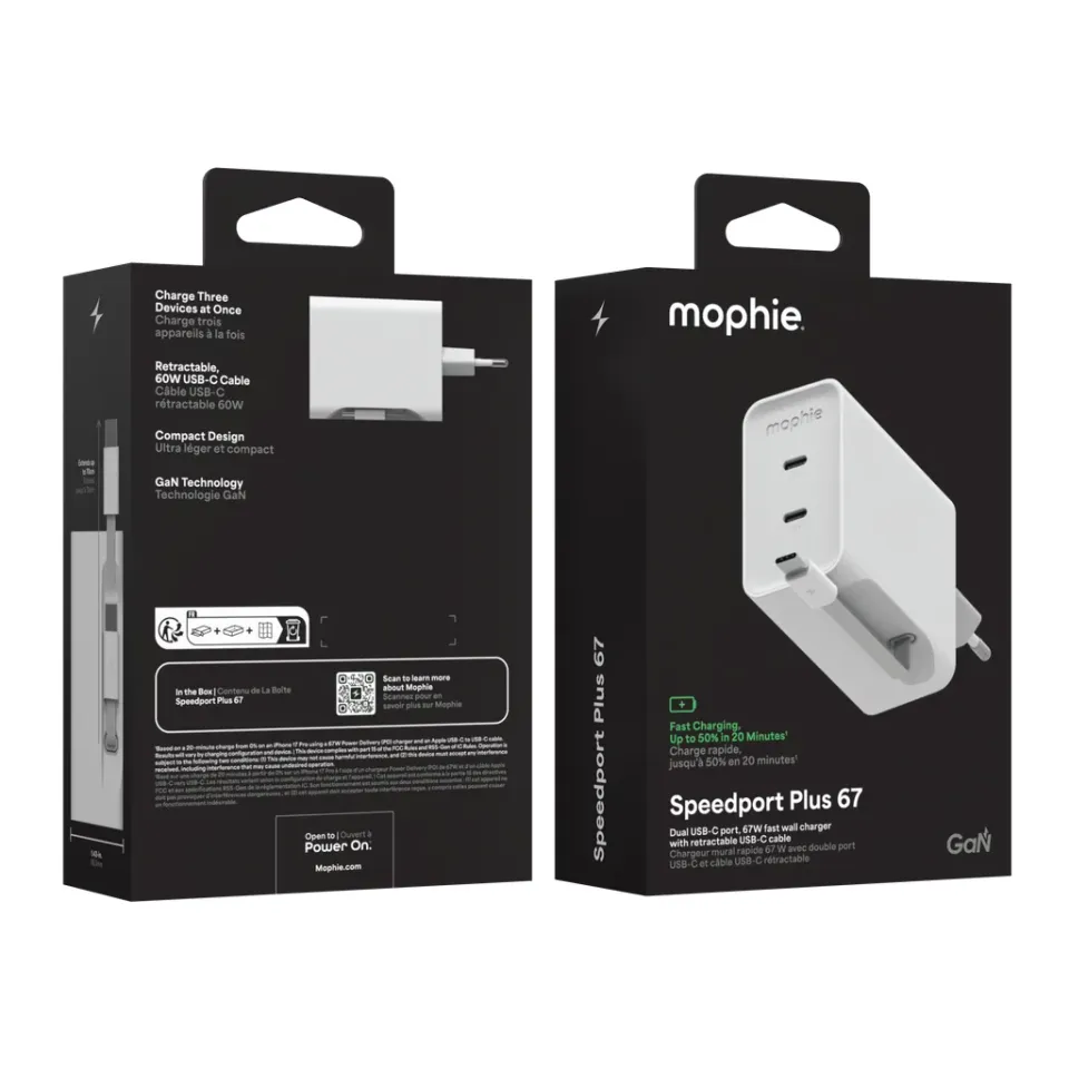 GaN USB-C Dual 67W White