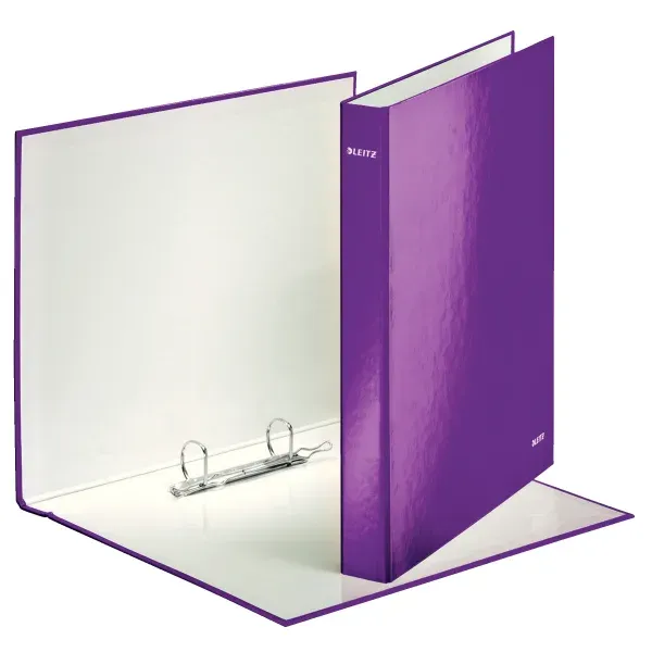 LEITZ Kroužkový pořadač WOW, A4+, 2DR/25mm, purpurová