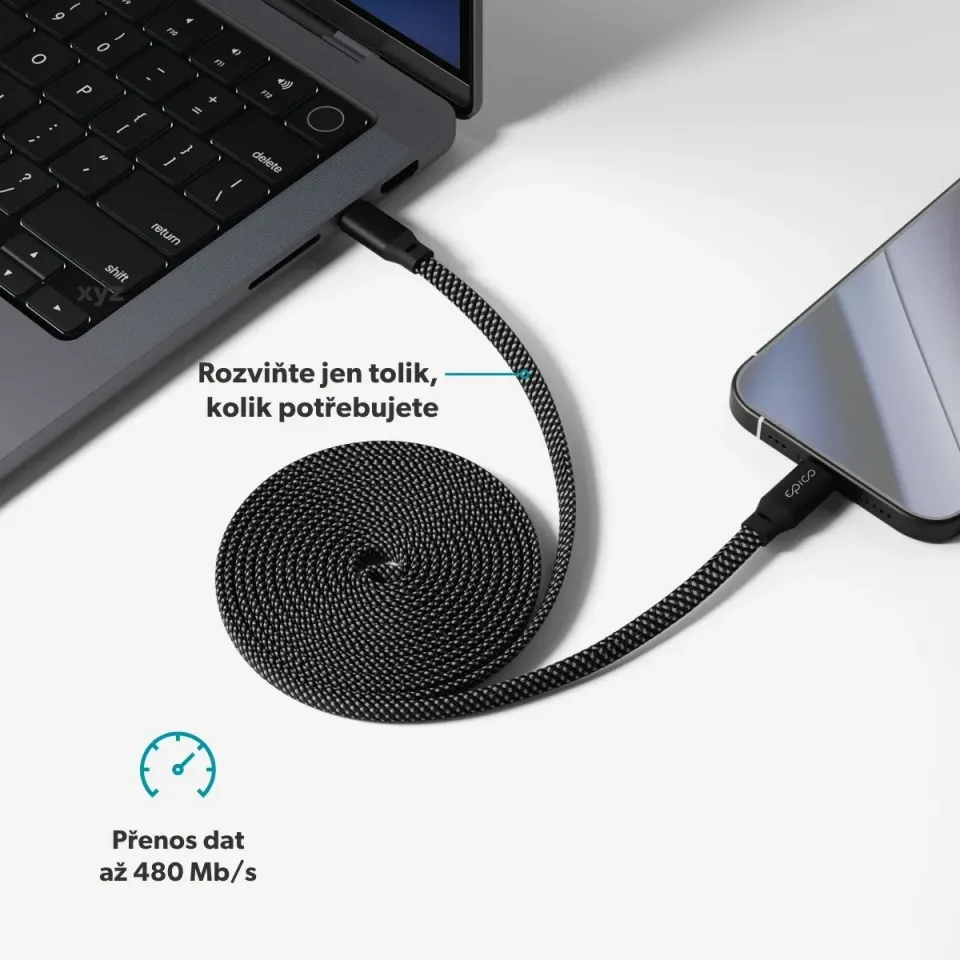 Epico UltraLink 240W magnetický kabel 1.5m USB-C