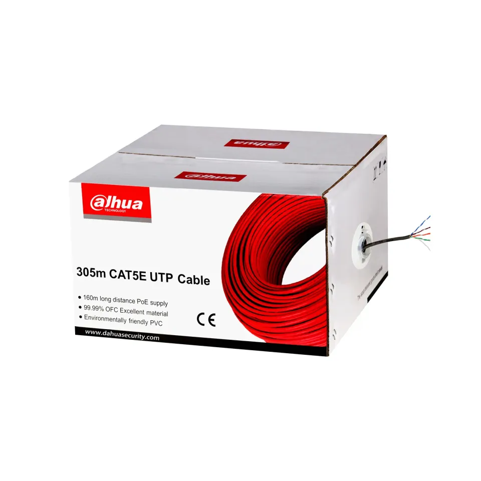 Dahua kabel UTP, Cat5e, drát, 4pár, PVC, Dca, bílý, balení 305m, vodiče 0,45mm