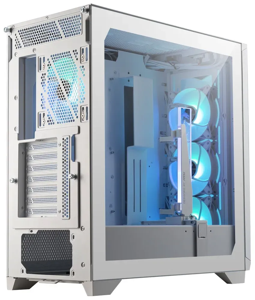 MSI skříň MPG GUNGNIR 300R AIRFLOW WHITE/ bez zdroje/ bílý/ levé temperované sklo/ 4x 120 mm A-RGB fan/ 1x USB-C/ 2x USB