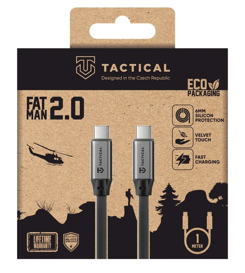 Tactical Fat Man 2.0 Cable USB-C/USB-C 1m Grey