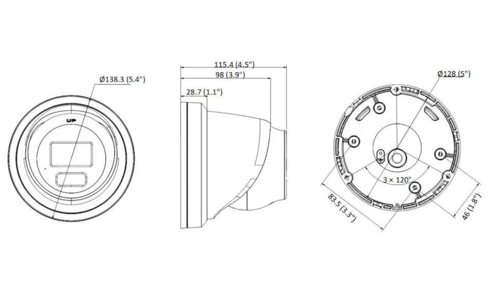 Hikvision DS-2CD2386G2H-IU(2.8mm)(eF)/BLACK - 8MPix IP Turret AcuSense kamera; IR 30m, mikrofon, IP67, černá