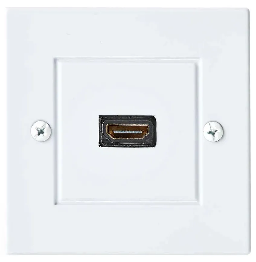 NEDIS nástěnný Box HDMI/ 1x HDMI zásuvka/ 4K@60Hz/ 18 Gbps/ pozlacené/ box/ černo-bílý