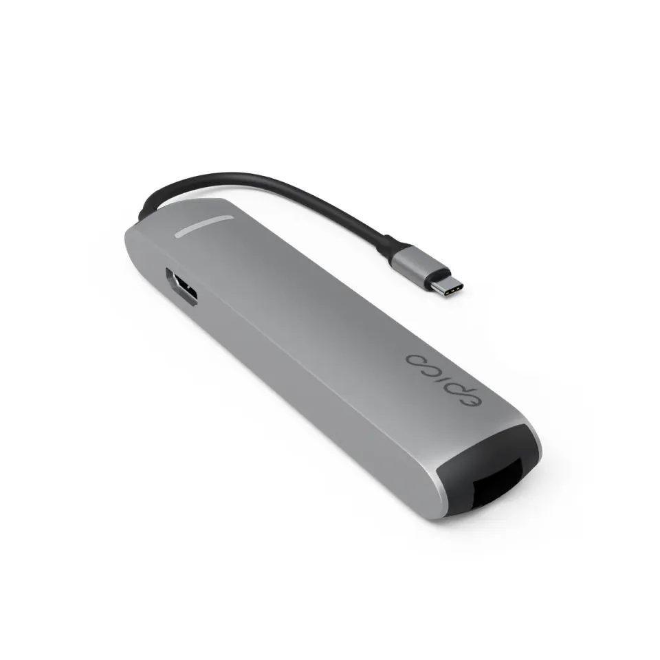 Epico 6v1 Slim Hub 8K s USB-C konektorem - šedá