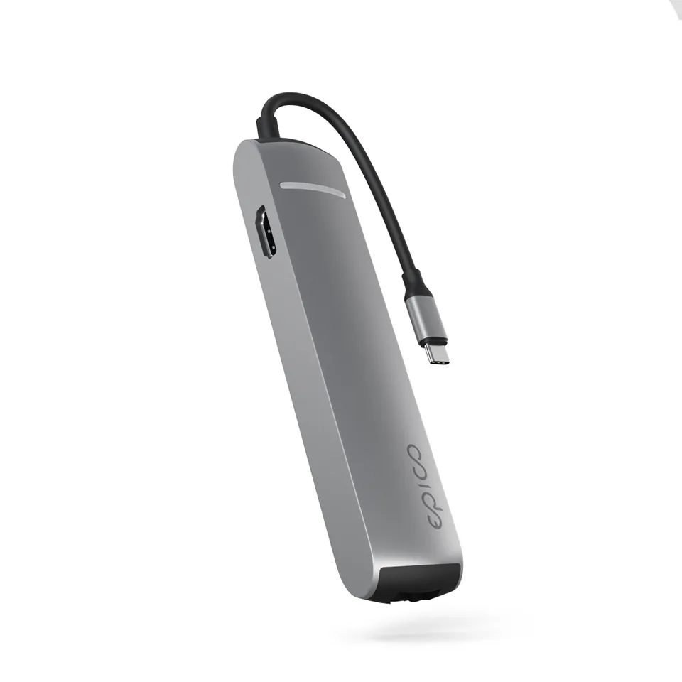 Epico 6v1 Slim Hub 8K s USB-C konektorem - šedá