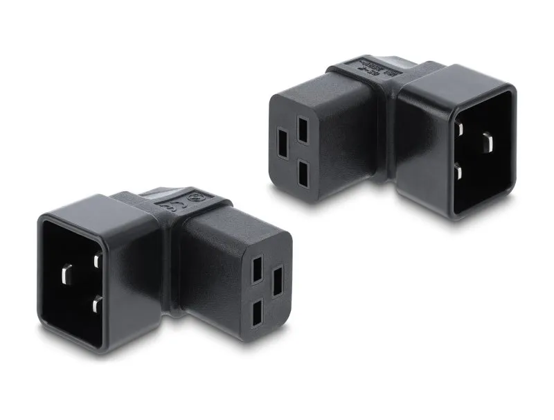 Delock Napájecí adaptér IEC 60320 – z C20 na C19, zástrčka / zásuvka, 16 A, 90°,