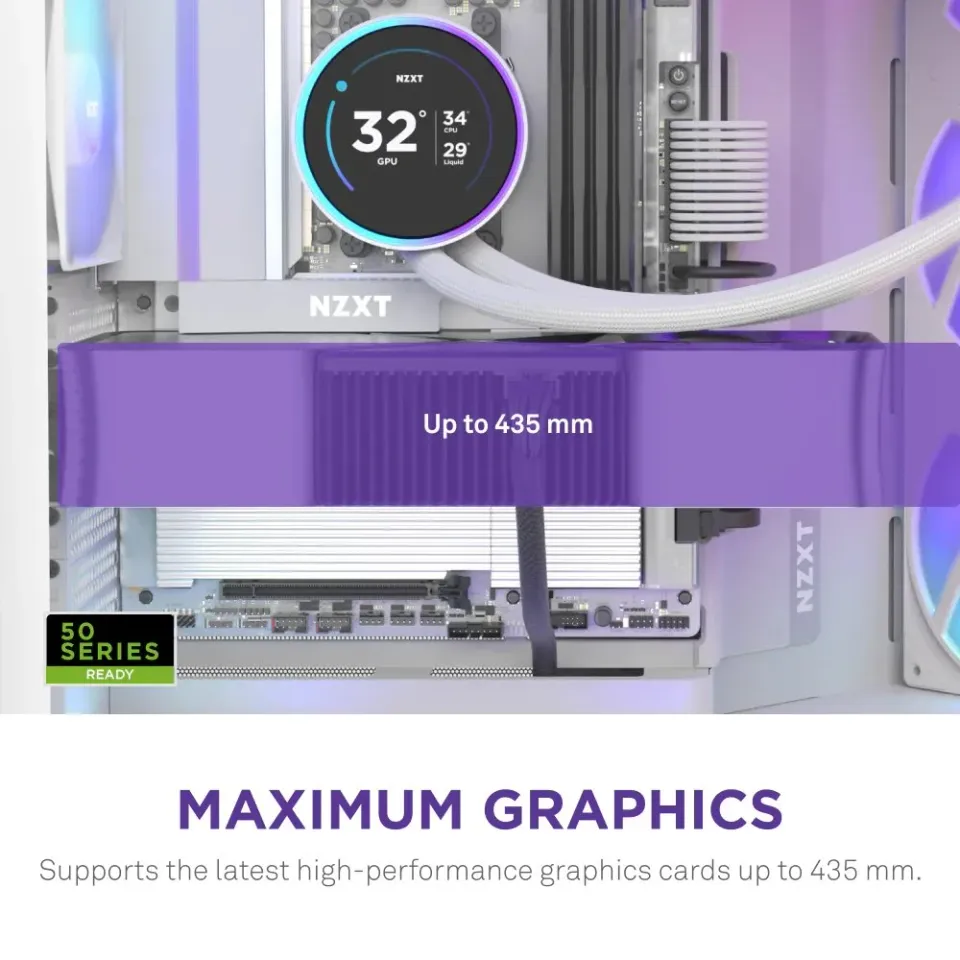 NZXT skříň H9 Flow RGB dvoukomorová ATX / 1x140 RGB mm / 1x 120mm RGB fan / prosklená / bílá