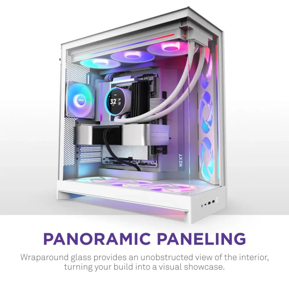 NZXT skříň H9 Flow RGB dvoukomorová ATX / 1x140 RGB mm / 1x 120mm RGB fan / prosklená / bílá