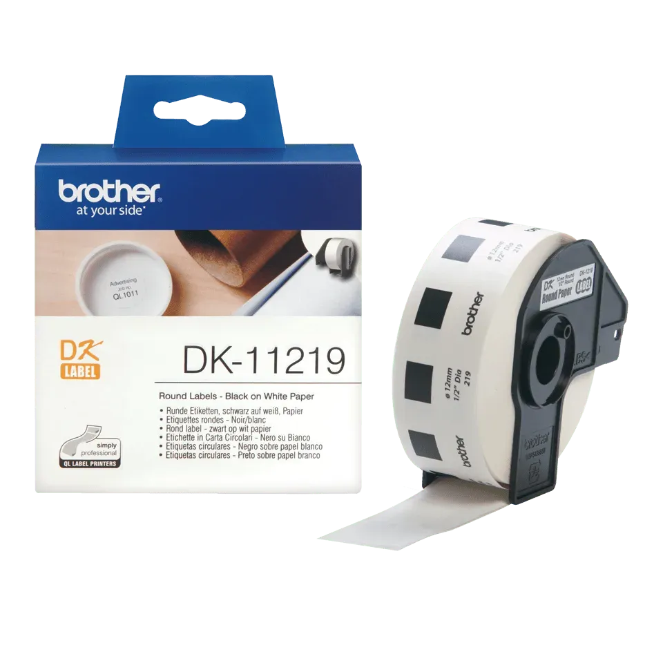 Brother - DK 11219 (papírové / kulaté, průměr 12 mm - 1200 ks)